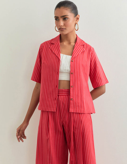 HANI TOP In Pink Stripes